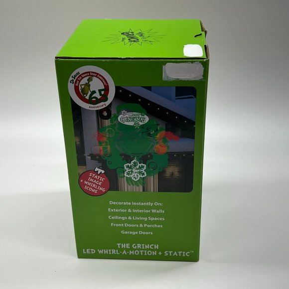 Gemmy Projection Lightshow Whirl-A-Motion Static Motion Dr. Seuss Grinch LED - Picture 2 of 7